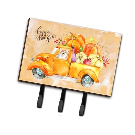 Carolines Treasures Fall Harvest Corgi Leash or Key Holder CK2663TH68
